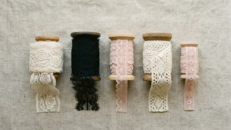 five rolls of lace trim