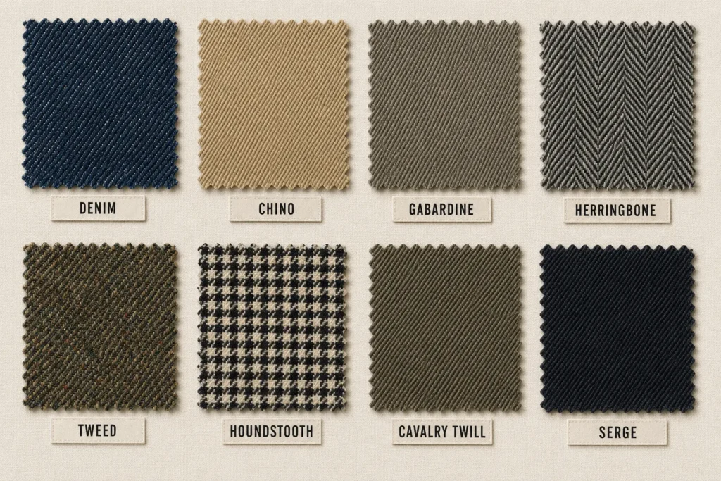 eight small fabric swatches