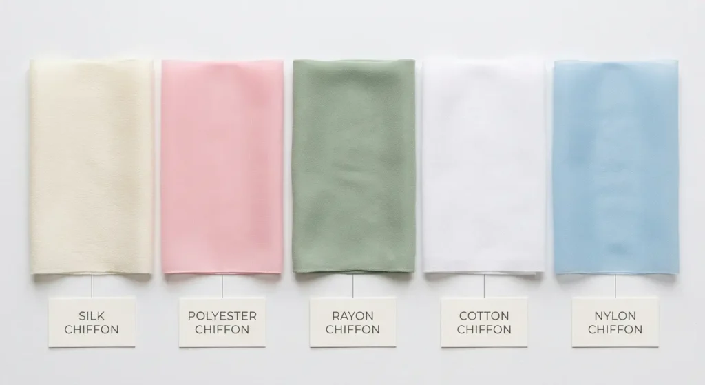 five fabric swatches