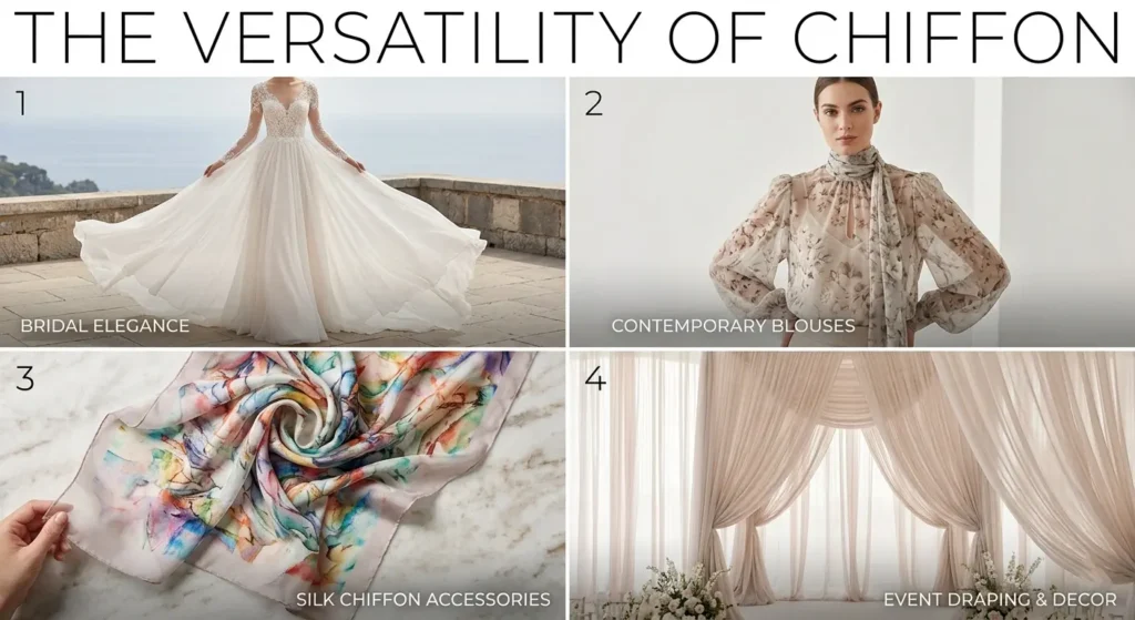 four different chiffon applications