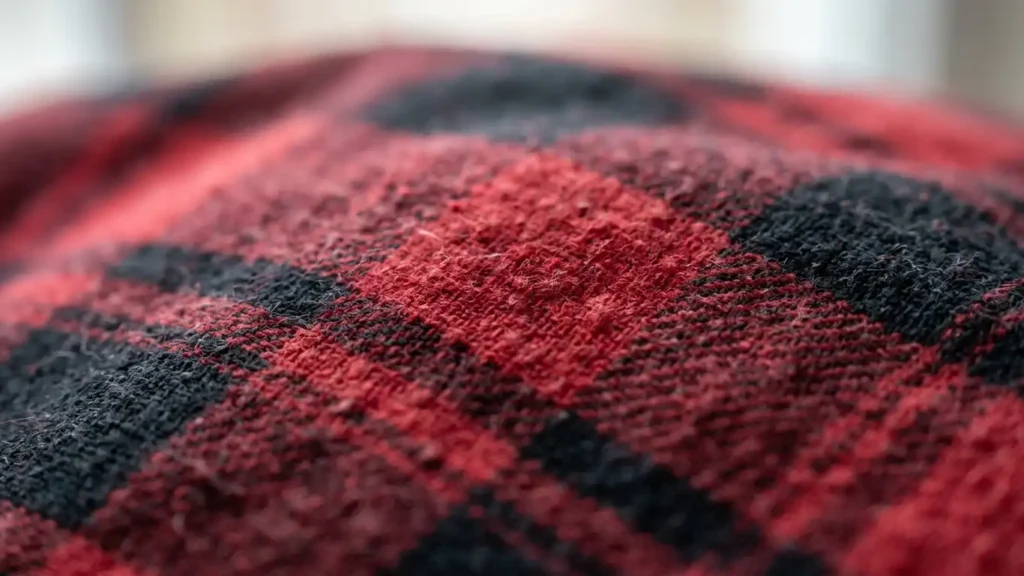 red and black plaid flannel fabric