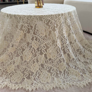 white eyelash lace fabric-Cotton-Nylon Cord Eyelash Lace | Fuyuan Knitting