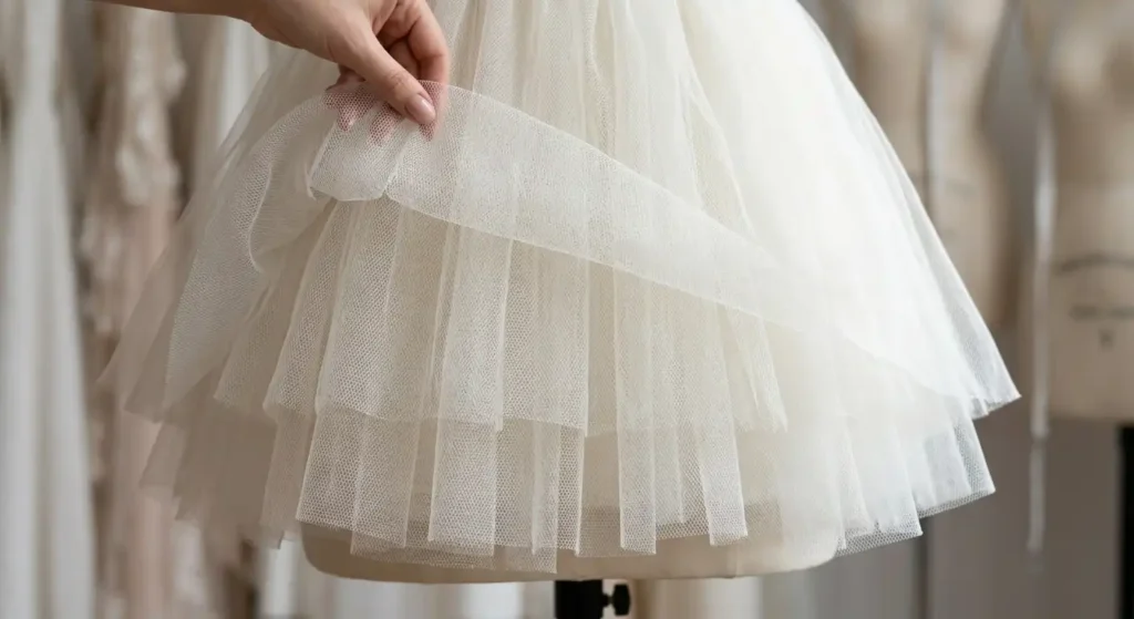 tulle fabric bridal application