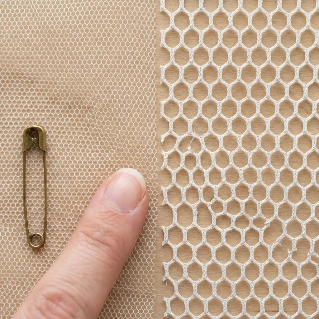 tulle fabric mesh structure detail