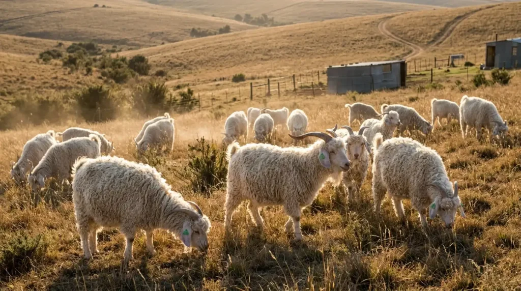 white Angora goats